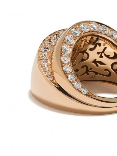 DE GRISOGONO 18kt rose gold layered diamond ring / chunky rings - flipped