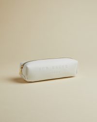 TED BAKER DANNY Debossed leather pencil case ivory