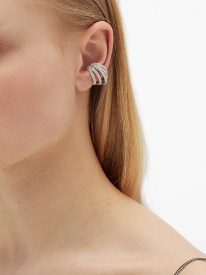 ANA KHOURI Delphine diamond & 18kt white-gold ear cuff ~ luxe ear cuffs - flipped
