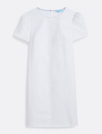 DRAPER JAMES Denim Shift Dress in Magnolia white