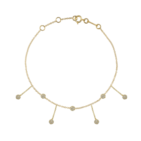 THE LAST LINE DIAMOND CHANDELIER ANKLET 14K YELLOW GOLD | luxe anklets