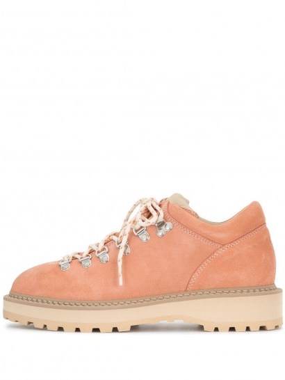 DIEMME Monfumo lace-up boots in peach-pink - flipped