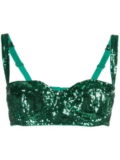 DOLCE & GABBANA green sequined balcony top - flipped