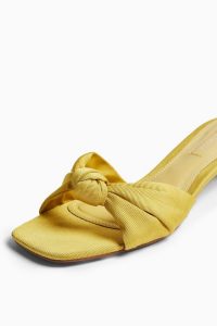 TOPSHOP DRAGON Yellow Knot Mules / front knotted mule