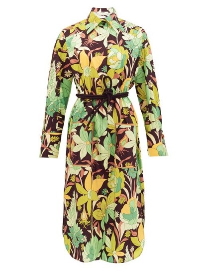FENDI Dream Garden floral-print cotton shirt dress | vintage look prints