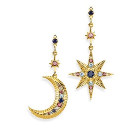 Thomas Sabo Earrings Royalty Star & Moon – mismatched drops - flipped