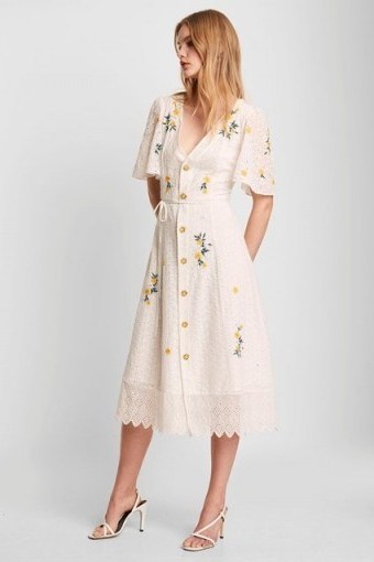 FRENCH CONNECTION EKA EMBROIDERED DRESS / floral summer dresses - flipped
