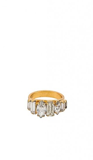 Elizabeth Cole Ramsey Ring | gold plated crystal rings - flipped