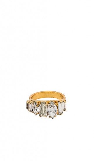 Elizabeth Cole Ramsey Ring | gold plated crystal rings