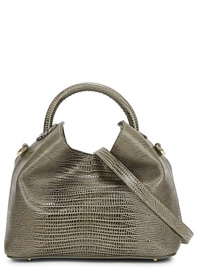 ELLEME Baozi grey leather cross-body bag ~ small top handle bags - flipped