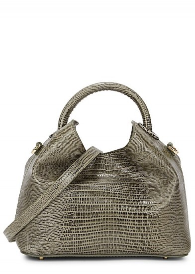 ELLEME Baozi grey leather cross-body bag ~ small top handle bags