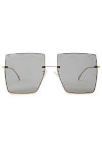 FENDI Gold-tone oversized square-frame sunglasses / summer eyewear