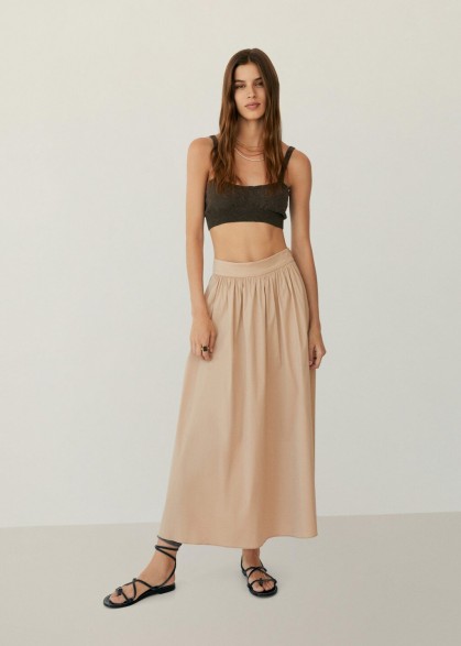 MANGO ELNA Flared long skirt – beige summer skirts