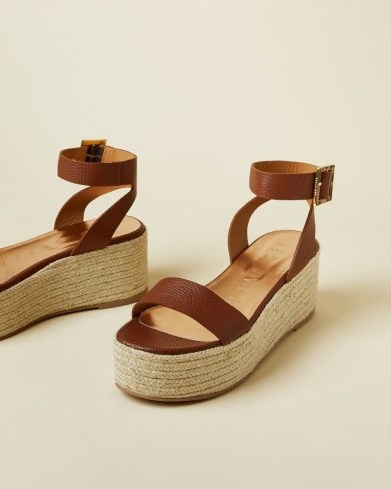 TED BAKER LENISA Flatform espadrille sandals light brown / summer essentials - flipped