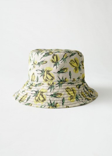& other stories Floral Bucket Hat Yellow Florals - flipped