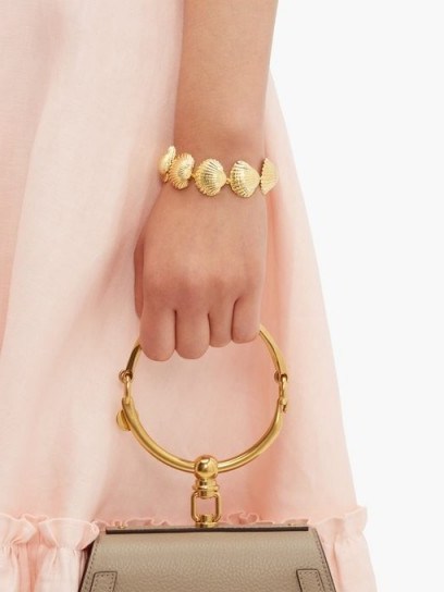 AURÉLIE BIDERMANN Fortaleza shell 18kt gold-plated bracelet ~ summer bracelets - flipped