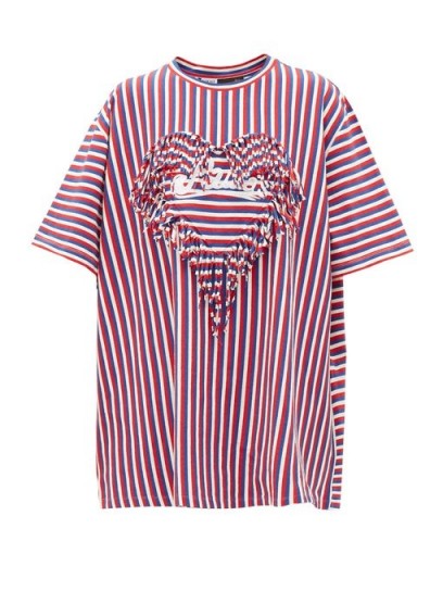 LOEWE PAULA’S IBIZA Fringe-trim striped boxy-fit T-shirt