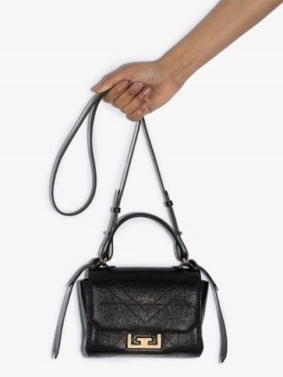 Givenchy Black Eden Leather Mini Bag | small designer handbag - flipped
