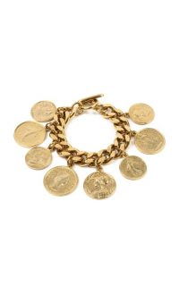 Ben-Amun Gold-Plated Bracelet / statement coin charm bracelets