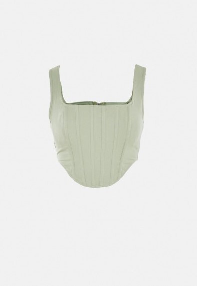 MISSGUIDED green corset crop top - flipped