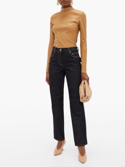 BOTTEGA VENETA High-rise slouchy-fit straight-leg jeans ~ indigo designer denim - flipped