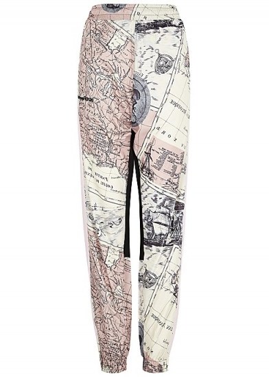 H2OFAGERHOLT Direction printed shell sweatpants ~ map pring joggers - flipped