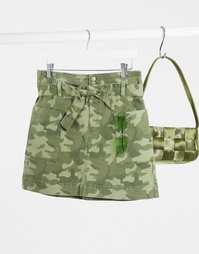 Hollister camo print cargo skirt in multi / camouflage mini