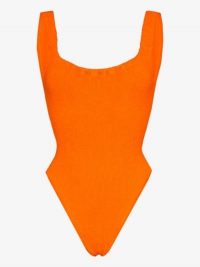 Hunza G Square Cut Crinkle Swimsuit Orange