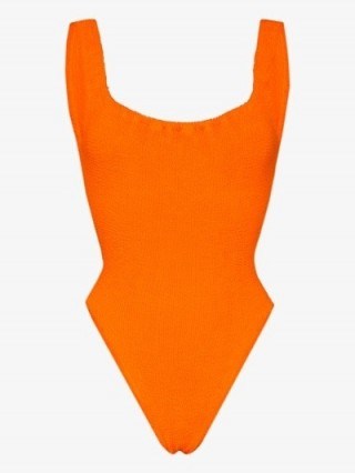 Hunza G Square Cut Crinkle Swimsuit Orange - flipped