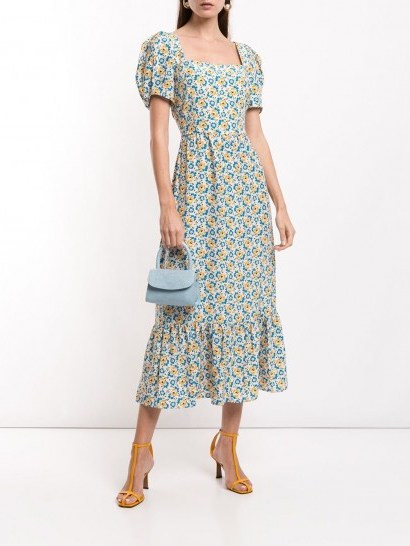 HVN Fromer floral-print dress | frill hem dresses - flipped