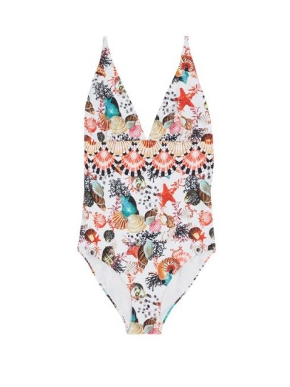 MARY MARE Ibiza shell-print swimsuit