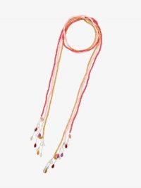 Isabel Marant Pink Beaded Petal Charm Necklace | summer necklaces
