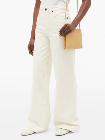 THE ROW Issa high-rise cotton wide-leg jeans in cream