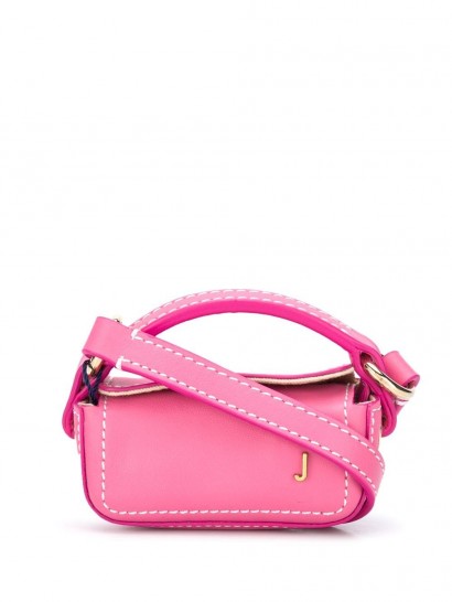 JACQUEMUS Piccola pink-leather mini bag / tiny crossbody