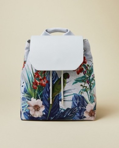 TED BAKER PASSHA Jamboree drawstring backpack / tropical print backpacks - flipped