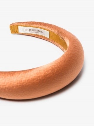 Jennifer Behr Orange Thada Silk Satin Headband / luxe style headbands - flipped