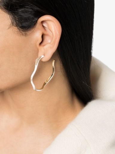 JOANNA LAURA CONSTANTINE Feminine Waves gold-plated hoop earrings | wavy crystal hoops