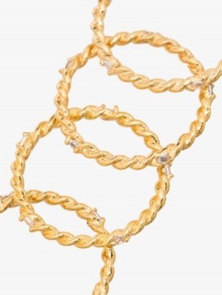 Joanna Laura Constantine Gold-Plated Twisted Crystal Ring Set - flipped