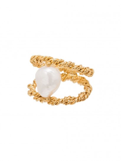 JOANNA LAURA CONSTANTINE Twist Wire gold-plated pearl ring