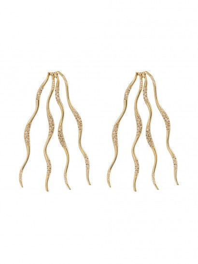 JOANNA LAURA CONSTANTINE Waves pavé earrings | crystal embellished wave drops