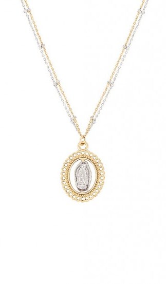 Joy Dravecky Jewelry Mary Pendant Necklace | double chain necklaces - flipped