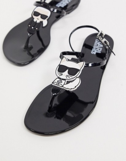 Karl Lagerfeld Iconic jelly sandals in black