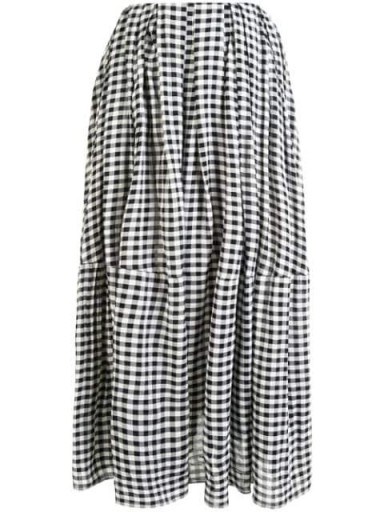 KHAITE The Meryl black and white cotton gingham skirt - flipped