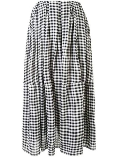 KHAITE The Meryl black and white cotton gingham skirt