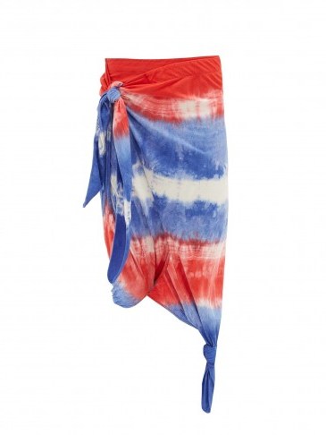 LOEWE PAULA’S IBIZA Knotted tie-dye wrap skirt / saron style skirts / beachwear - flipped