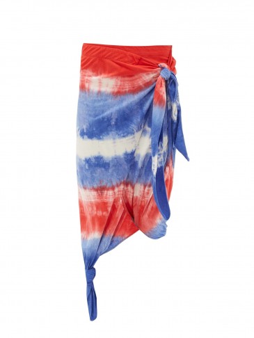 LOEWE PAULA’S IBIZA Knotted tie-dye wrap skirt / saron style skirts / beachwear