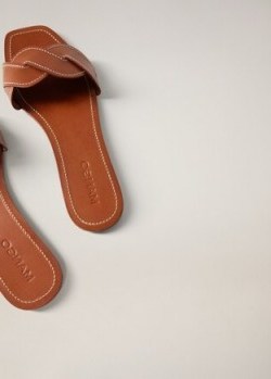 MANGO MANILA Leather braided sandals - flipped