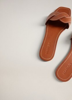 MANGO MANILA Leather braided sandals