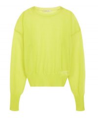 PALOMA WOOL Leds See-Through Puff-Sleeve Sweater in Lemon Grass Yellow