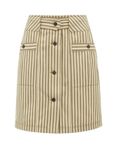 MARA HOFFMAN Lici patch-pocket striped midi skirt ~ classic summer skirts - flipped